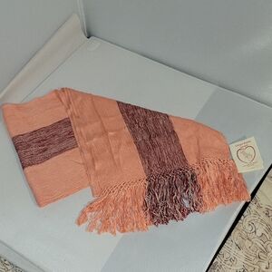 Rann Ixoqui Elegant Orange and Burgandy Scarf